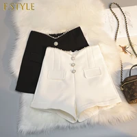 shorts women ins office ladies retro harajuku fall solid straight casual korean simple all match chic daily basic trendy hipster