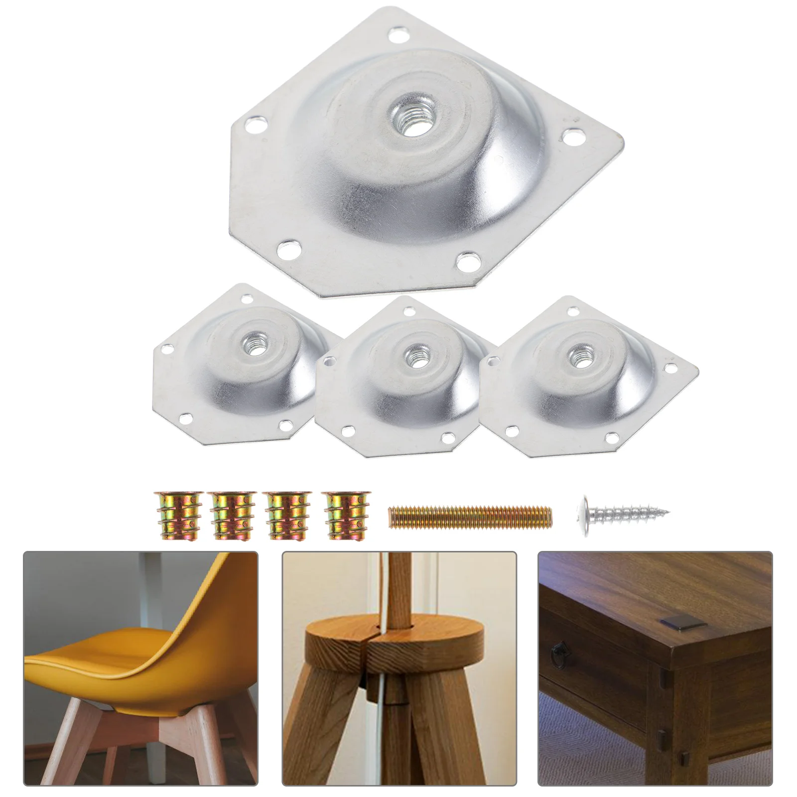 

4 Pcs Furniture Connecting Pads Angle Accessories Fixed Cushions Couch Iron Sheet Angled Legs Brace