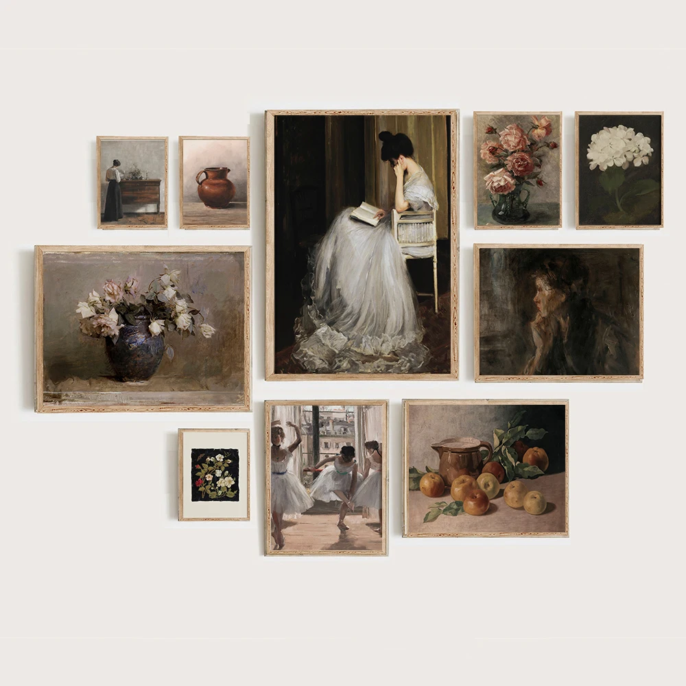 Винтажный настенный плакат и принты для женщин чтение балерины цветочный