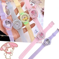 original kawaii cinnamoroll kuromi melody jelly luminous primary and secondary school students watch led cute student girl watch