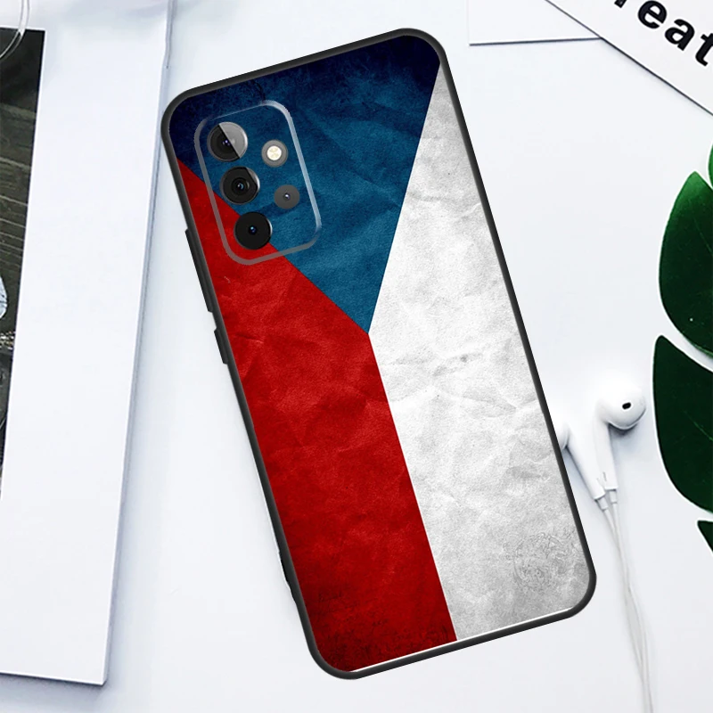 Чехия с флагом для Samsung Galaxy A34 A54 A14 A55 A35 A15 A53 A33 A13 A05 A06 A16 A22 A32 A52 Чехол телефона