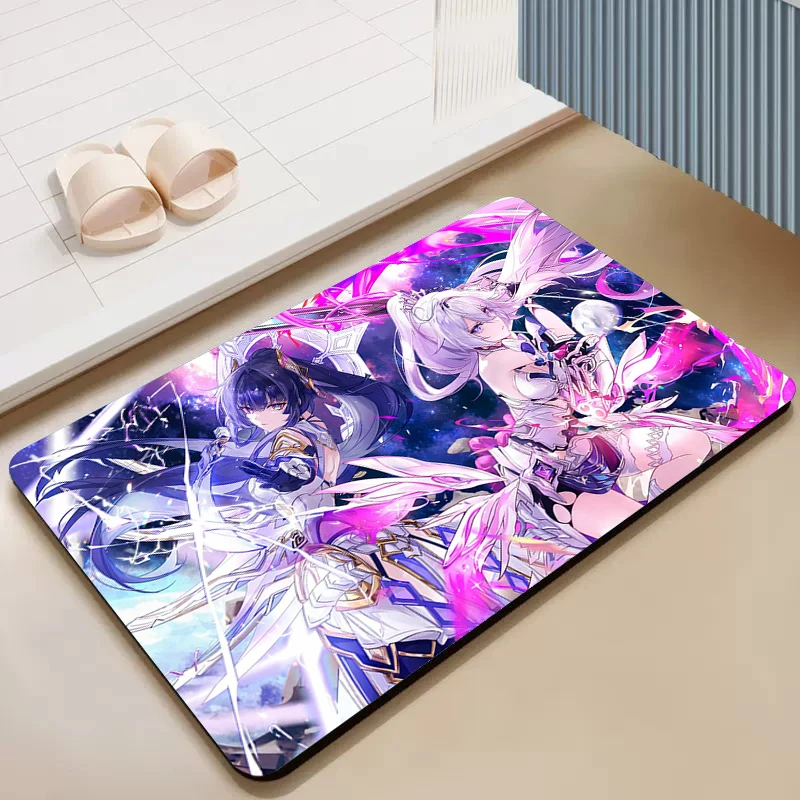 

Кухонные и домашние предметы Honkai, коврик для молитвы с диатомом и изображением звезд, коврик для входа в дом, индивидуальные коврики для пола в гостиной