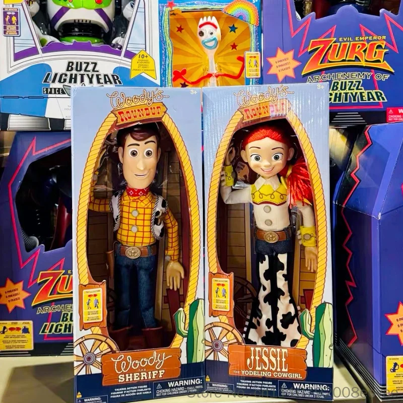 Фото Аниме-фигурки Disney Toy Story 4 - говорящие коллекционные модели персонажей Вуди, Базза, Джесси, Рекса для декора и в подарок №1