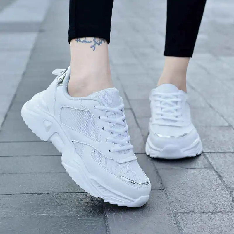 

Sneakers For Women 2023 Lovers Sport Shoes Woman Lace-Up Running Shoes Training Exercise Women Sports Shoes Sequins Tennis Teni