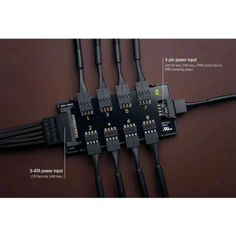 Noctua Na-fh1 8-канальный Шим-концентратор Вентилятора Поддерживает 8 Вентиляторов 12 В/5