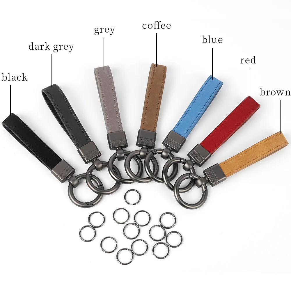 Роскошный брелок из натуральной кожи однотонная Пряжка кольцо для