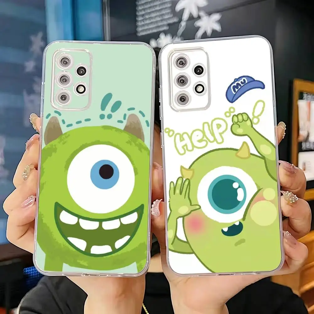 Фото Забавный мультяшный прозрачный мягкий силиконовый чехол M-Mike Wazowski для Samsung S25 S24 S23 S22 S21 Plus №1