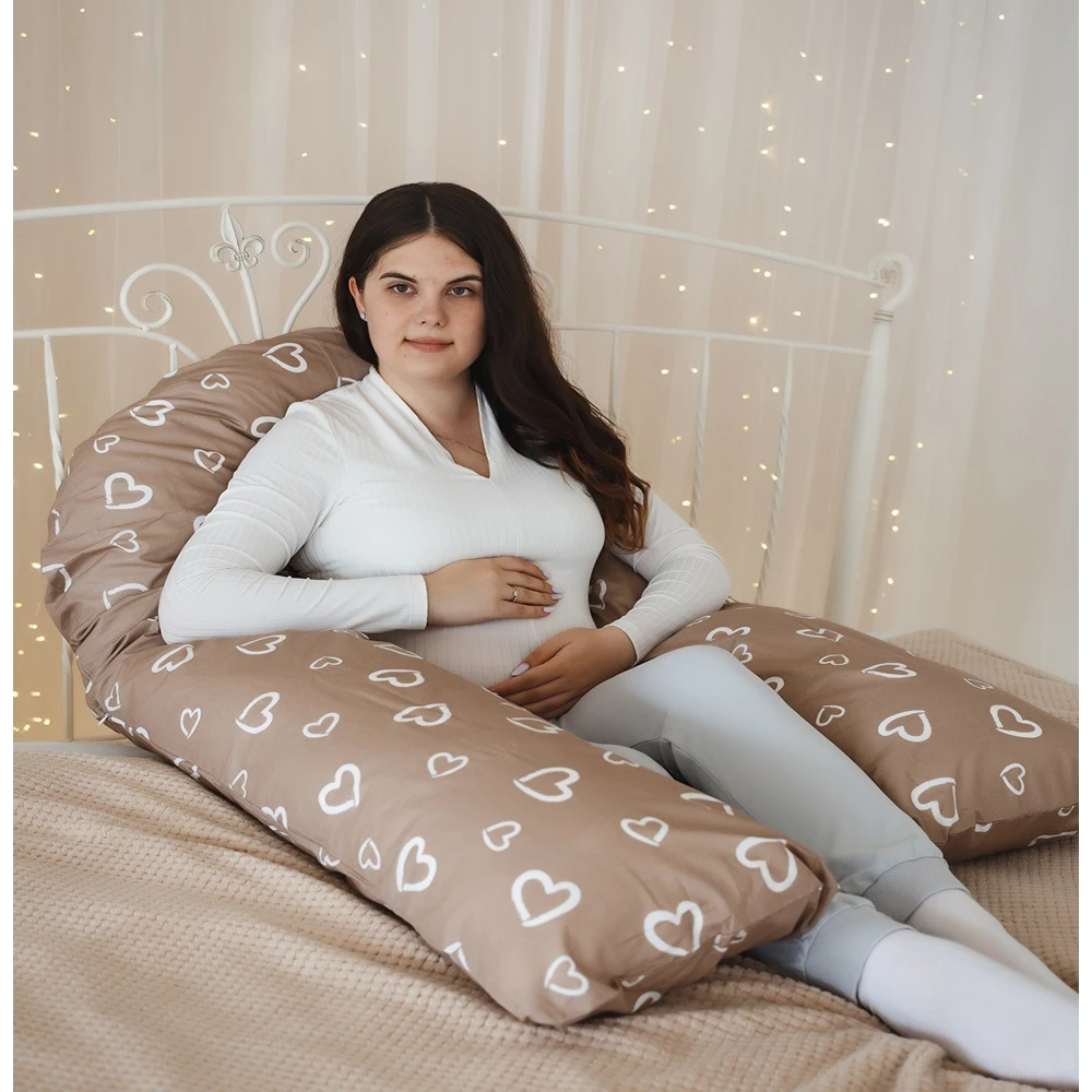 Наволочка на подушку для беременных U-образная 340*35 см. Поплин (кофейная) |