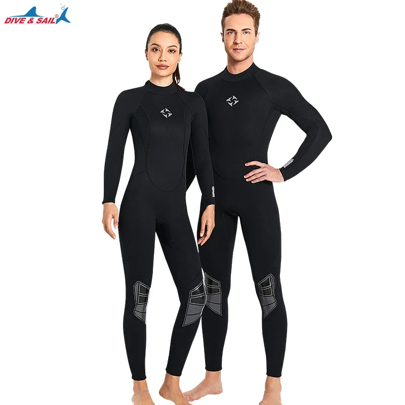 Women Men Wetsuit 3mm, Neoprene Wet Suits Back Zip in Cold Water Full Body Dive Suit for Diving Snorkeling Surfing Swiming Black