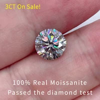 big sale 3ct real moissanite stone color d vvs1 3ex cut white loose diamond stone wholesale moissanite for ring fine jewelry