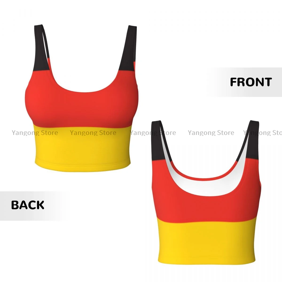 Жилет для йоги женский спортивный укороченный топ с немецким флагом уличная