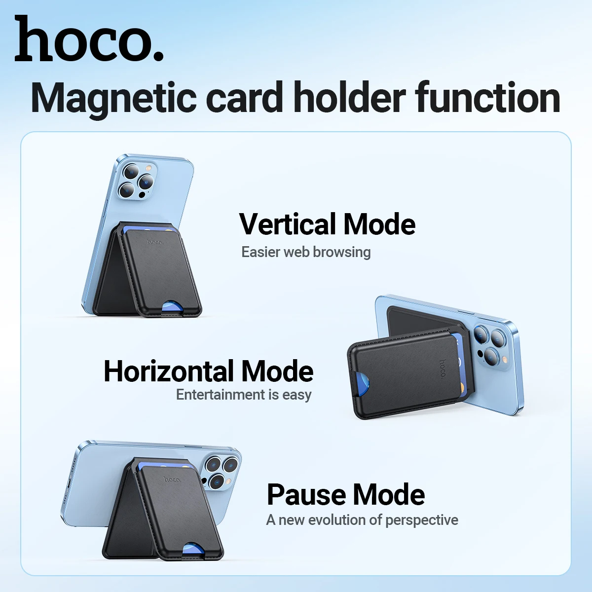 HOCO GT3 Кожаный кошелек Magsafe с магнитным держателем для карт чехол iPhone 16 15 14 Plus 13 12 Pro