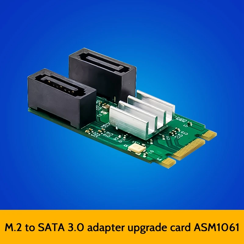 

M.2 B+M KEY Adapter Card 2 Port SATA 3.0 Expansion Card ASM1061 Chip Sata 6G Hard Disk Conversion Card