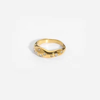 2022 fashion jewelry stainless steel rings irregular diamond rings plated waterproof jewelry womens rings water proof rings