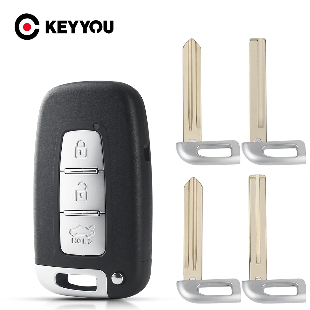 

Ключ для автомобиля KEYYOU для Hyundai I30 Ix35 Coupe Veloster Equus Genesis Velo Sonata, 3 кнопки, необработанное лезвие