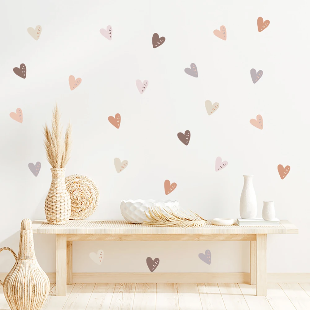 

36pcs Heart Shape Trendy Boho Style Wall Stickers Bohemian Wall Decals for Living Room Bedroom Nursery Room Kids Room Home Decor