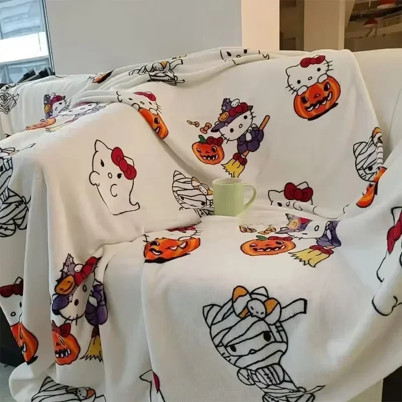Хэллоуин одеяла Hello Kitty Sanrio декор для детской зимней подстилки одеяло фланелевые