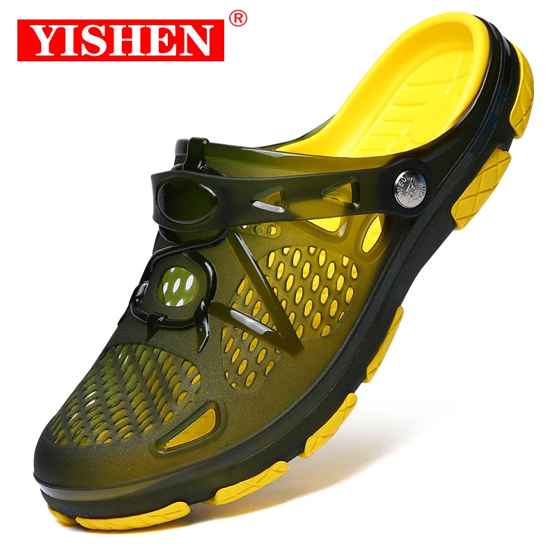 

YISHEN Sandal Men Slippers Water Shoes Outdoor Beach Casual Shoes Hollow Out Zapatos De Hombre Summer Flip Flops Men shoe