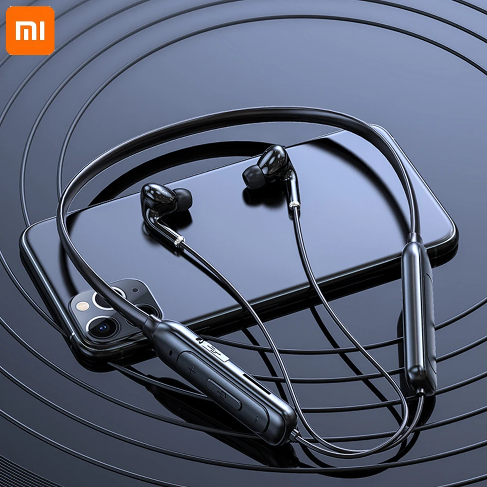 

Xiaomi 2022 Wireless Bluetooth 5.1 Neckband Headphone IPX Waterproof Sport Headse HiFi Stereo Bass TWS Headphone for IOS Android