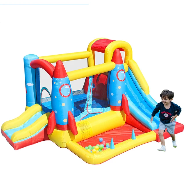 Надувная игровая площадка из ПВХ большого размера для детей 1-3 года,  340x280x185 см, надувной замок для газона, водные виды спорта,  комбинированные горки | AliExpress