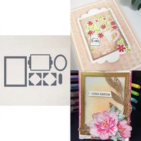 stitched rectangle oval photo frame metal cutting dies mini label die cut mould diy scrapbooking craft making template 2022
