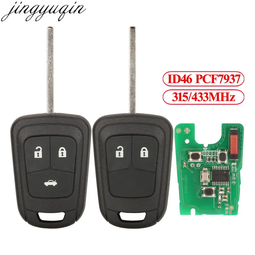 

Автомобильный ключ сигнализации Jingyuqin ID46 PCF7937 315/433 МГц для Chevrolet Camaro Cruze Equinox Malibu Sonic Spark Volt 2/3B HU100