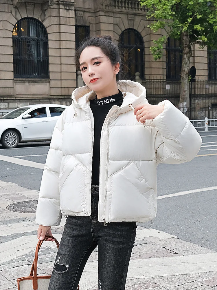 oversize Women's Winter Jacket Streetwear Zipper Straight 7 Solid Color Padded Coat Warm Femme Parkas Women Clothing 2022