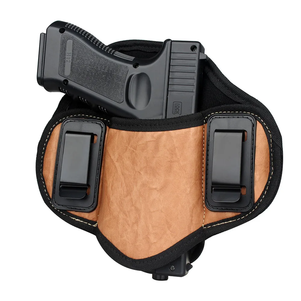 Tactical Hunting Holster PU Leather Concealed Gun Pouch for Glock 17 19 23 32 Sig Sauer Beretta Kahr Bersa Thunder Gun Holster