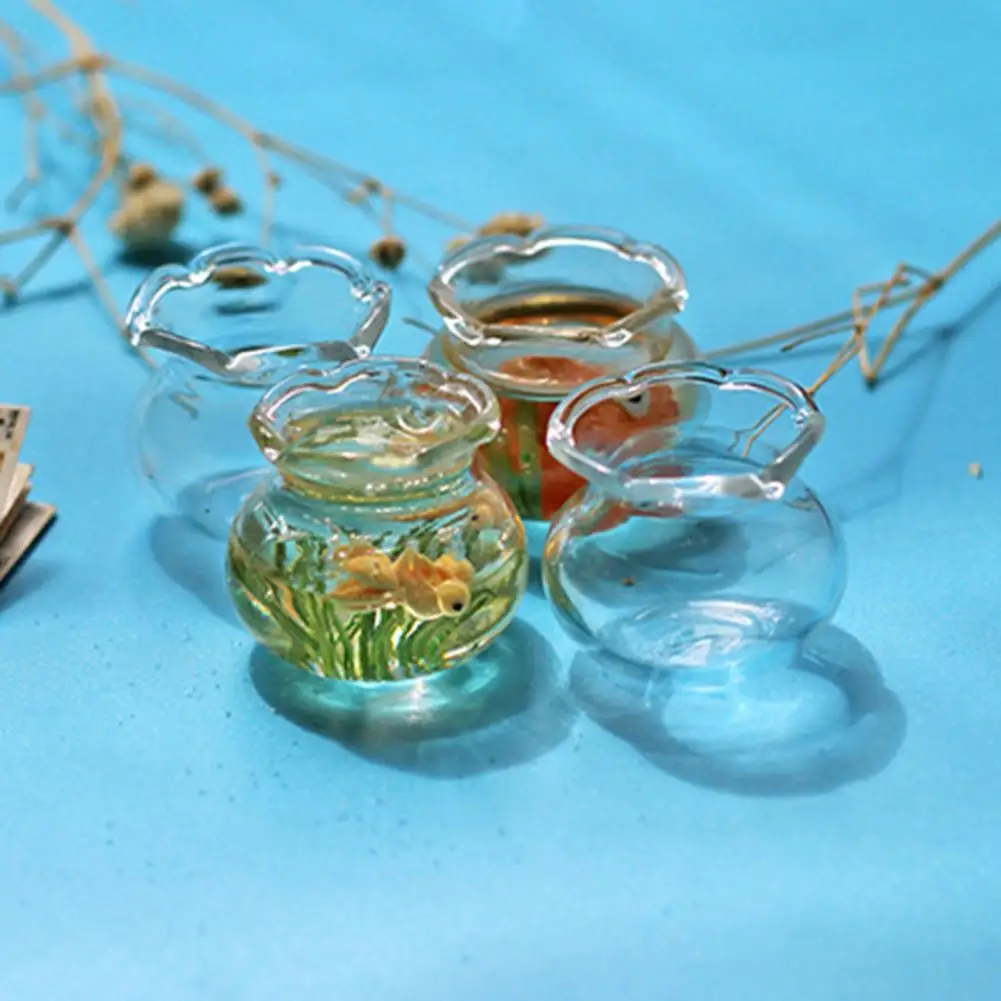 

Fish Tank Model Ornament Entertainment Best Gift Photography Props Mini Fish Tank Dollhouse Fish Tank for Role Play