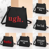 high quality square bags popular alphabet crossbody bag for women unique design tote bag cosmetic bag ladies square shoulder bag