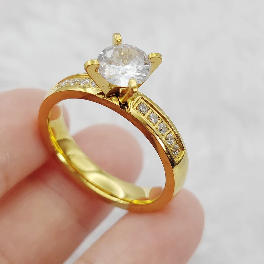 Женское ювелирное изделие обручальное кольцо из нержавеющей стали с покрытием