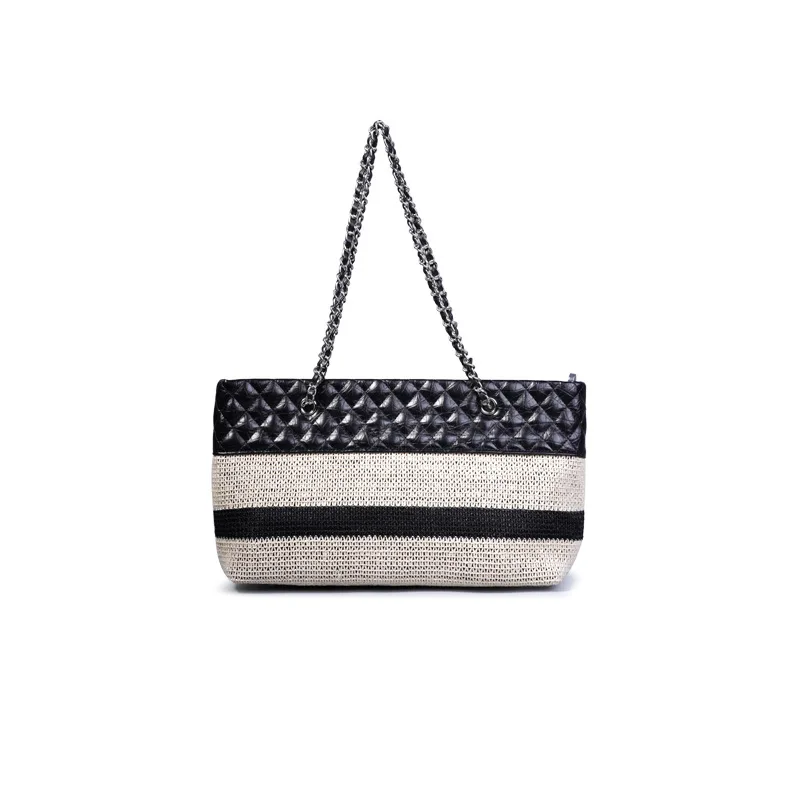 

Luxury Handbag Designer Chain Tote Bags for Women 2022 Large Capacity Shoulder Messenger Bag Ladies Woven Splicing Shopping Bag
