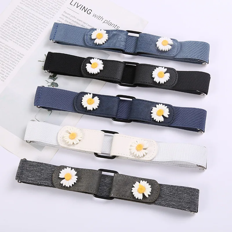 Belts for Women Belt Without Buckle Belt ,New Cowboy Canvas Women Buckle-free Elastic Invisible Belt, No Buckle Invisible Belt