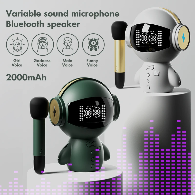 

Astronaut Speaker Smart Bluetooth Connect Voice Changing Function Hands-Free Calling with Microphone Rechargeable Children Gift