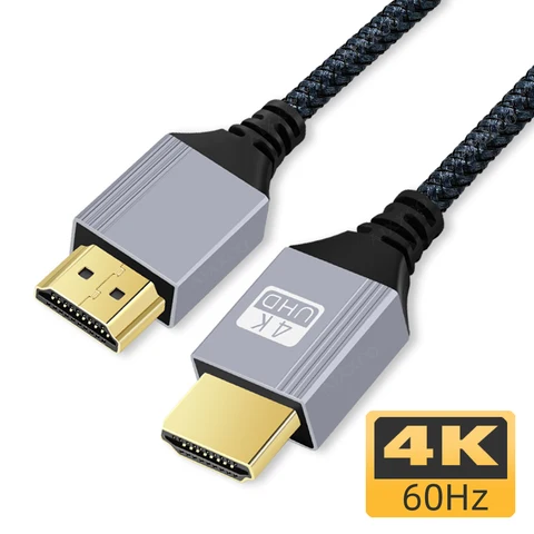 Кабель AIXXCO, совместимый с HDMI, 4K, 60 Гц, штекер-HDMI, штекер для PS3/4 проектора, ТВ-приставки, кабеля монитора ноутбука