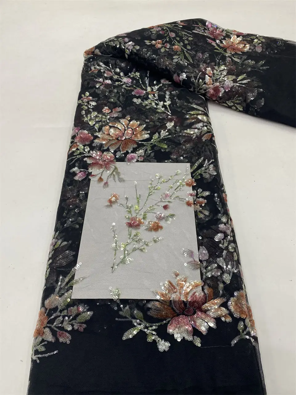 Африканская французская Тюлевая кружевная ткань с блестками нигерийские