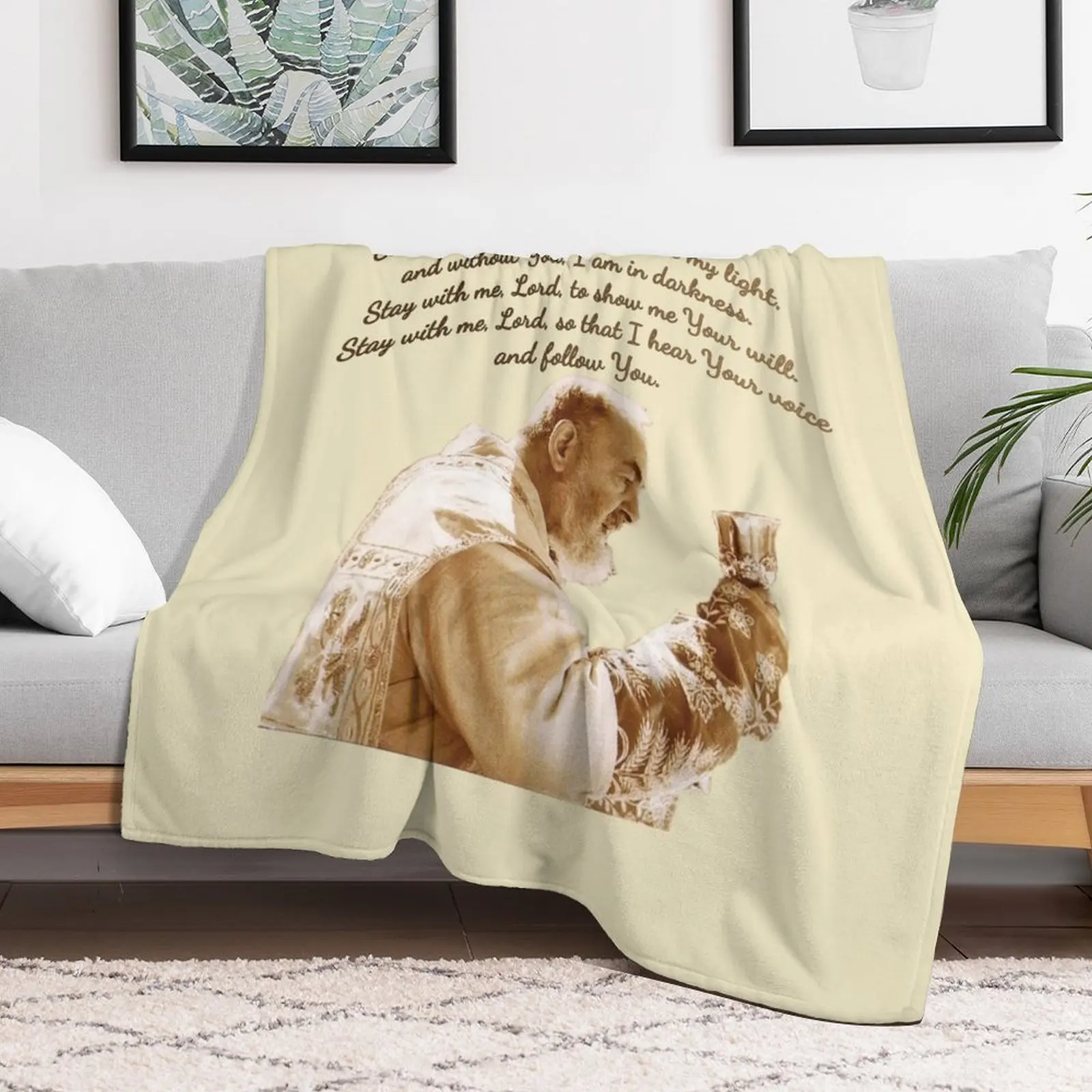 Падре Пиэрельцина Оставайся со мной Господь Плед на зиму Туристическое