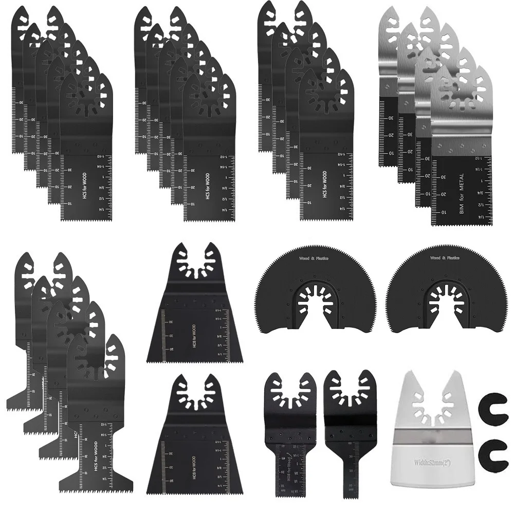 

31 Pcs Multitool Oscillating Saw Blades Kits Multifunctional Electric Tool Accessories For Cutting Wood Soft Metal Plastic