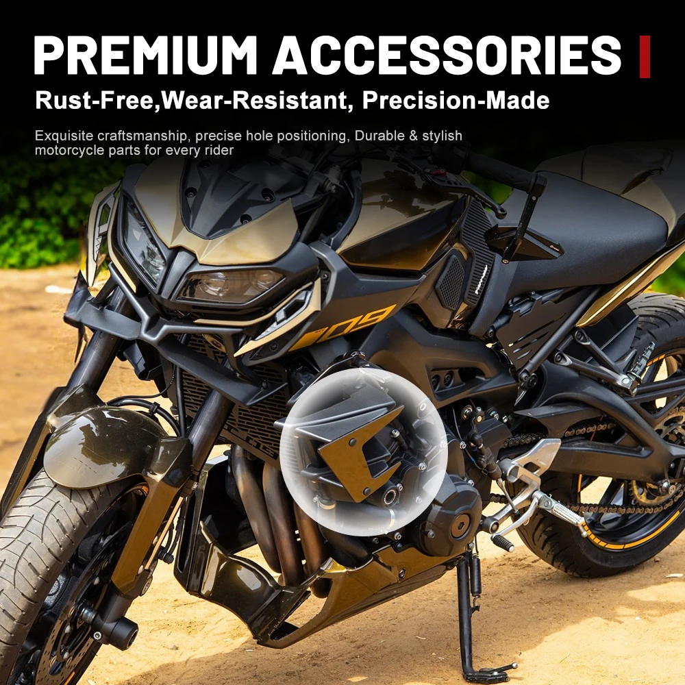 Фото Детали для мотоциклов: боковые спойлеры (фиксированные крылья) для Yamaha MT-09 2017-2020, обтекатель Naked с эффектом даунфорс №5