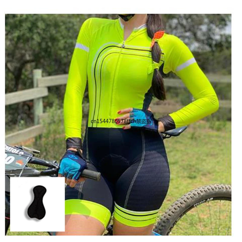 

Women's Triathlon Long-Sleeved Suit One-pieces Jumpsuits Long sleeve shorts Cycling Jersey Skin suit Cycling Jersey Sweatshirt