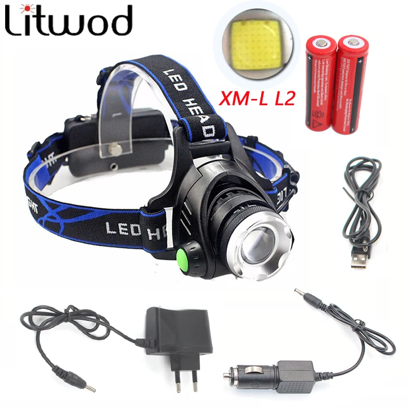 

XM-L2 U3 T6 LED Headlight Recharge Zoomable Headlamp Head Lamp Flashlight 5000lm 18650 Battery Front Light Zoom Adjustable