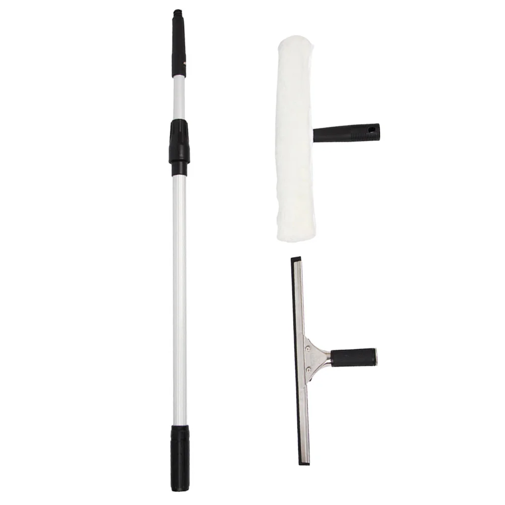 

White Clouds Clean Tool Window Squeegee Long Handle Scrubber Cleaning Brush Kit
