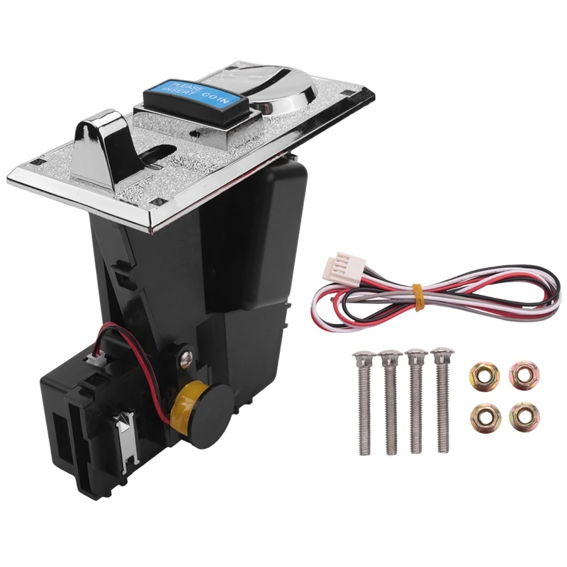 

2X Multi Coin Acceptor Electronic Roll Down 4P Port Electronic Coin Selector Vending Machine Arcade Game Ticket