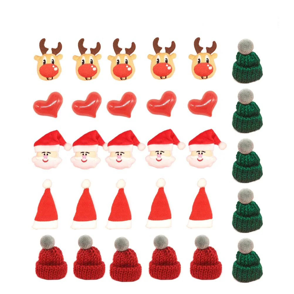 

30pcs Christmas Crafts Accessories Decorations for Clothes Cases Hair Clips Handbags