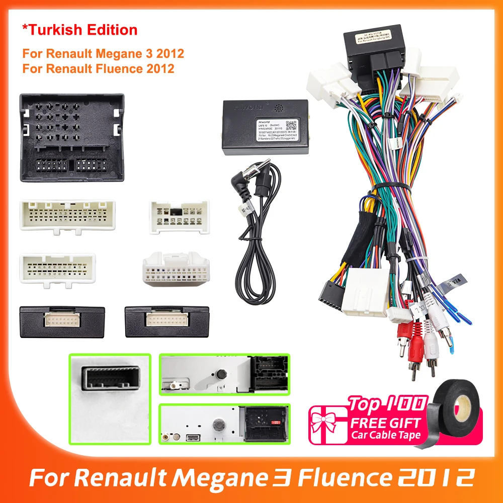 Фото Декодер Hiworid Canbus для Renault Fluence 2012, 16-контактный разъем для Android-магнитолы, жгут проводов для Renault Megane 3 2012, турецкая версия №1