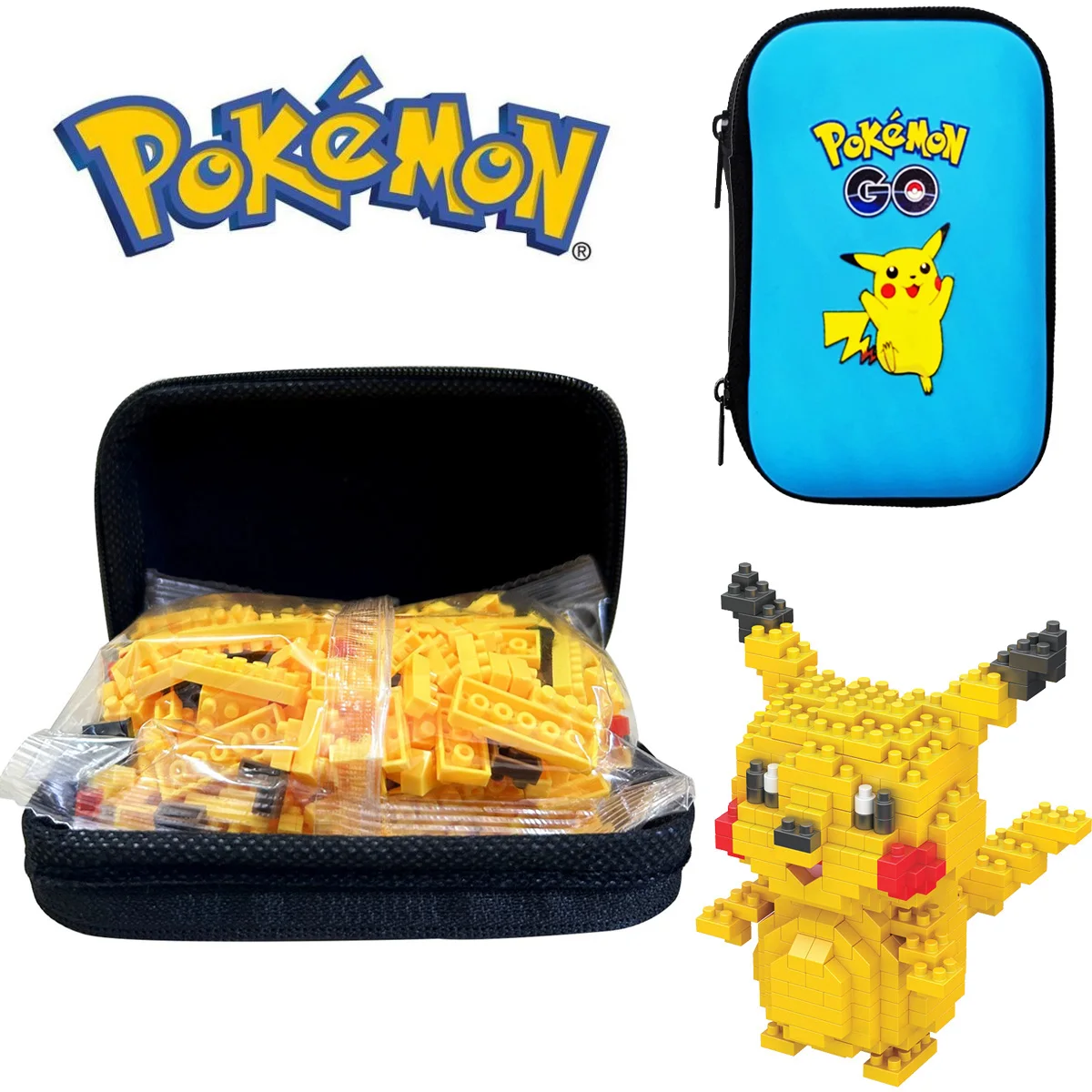 

The New Toys Pokemon Small Building Blocks Cartoon Action Figures Pikachu Anime Figure Animal Miniatures Pokémon Toy Gift Kids
