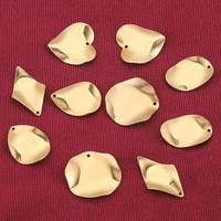 10pcs gold stainless steel geometry bending charms round heart earring pendants necklace findings jewelry making craft lots