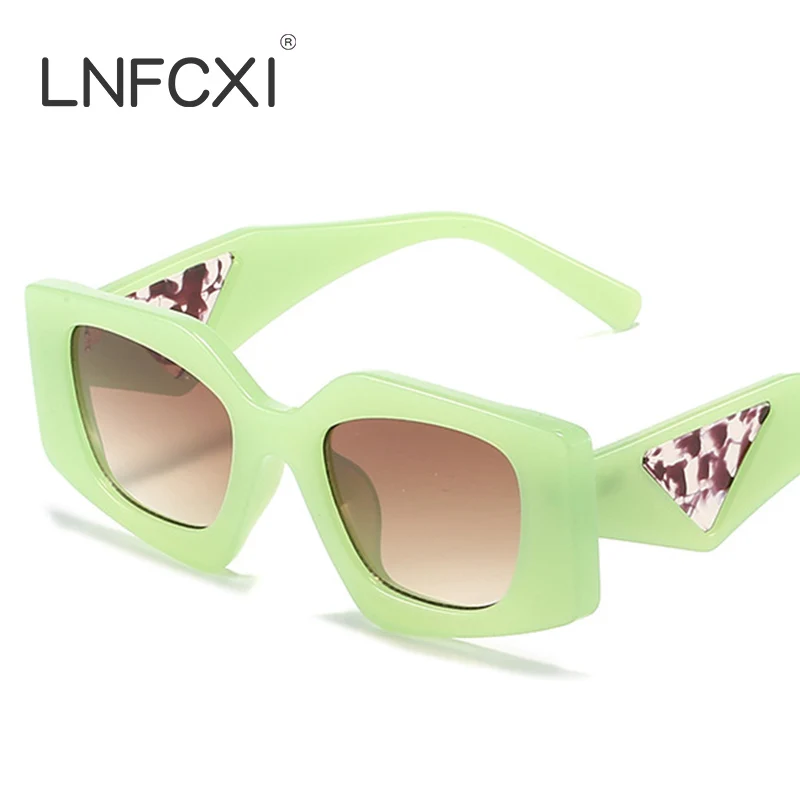 

LNFCXI Oversized Polygon Square Sunglasses Women 2022 New Retro Colorful Shades UV400 Men Leopard Gradient Sun Glasses