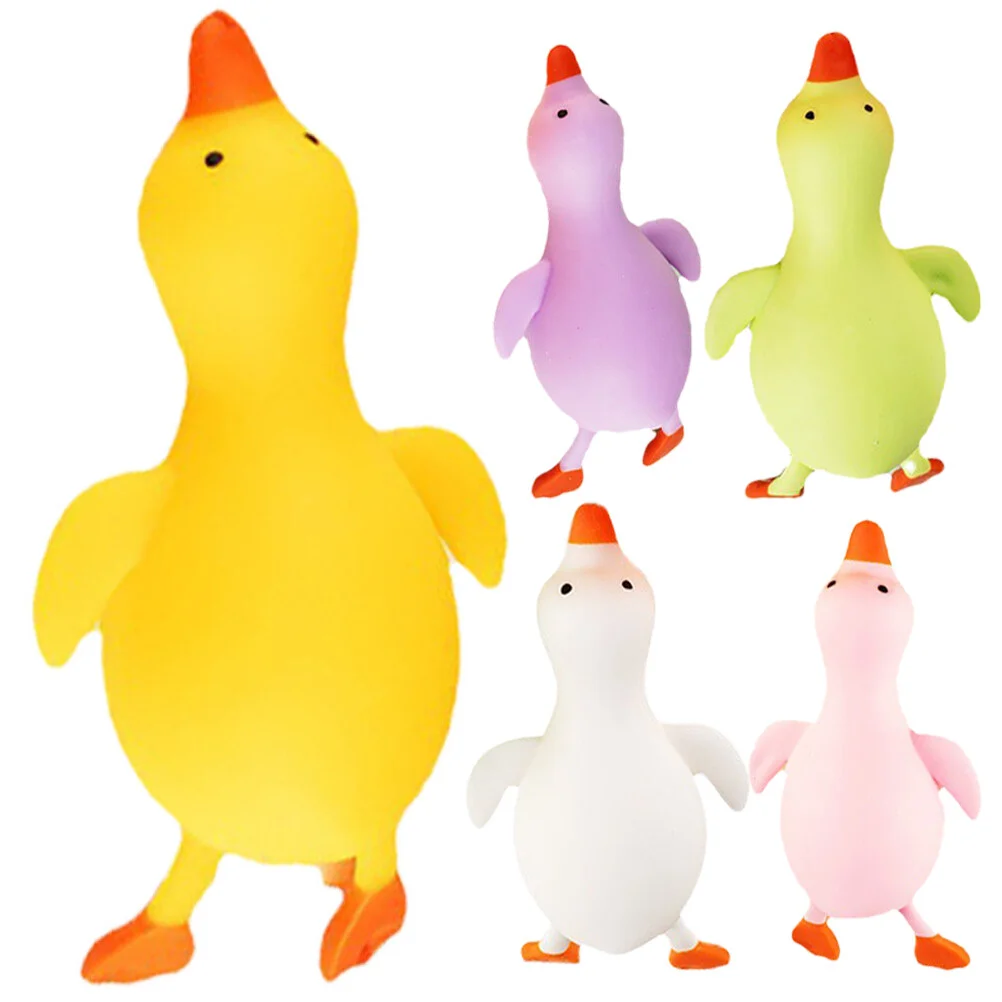 

5 Pcs Decompression Toys Duck Rush Stretchy For Anxiety Party Supplies Squeeze Simulated Tpr Student