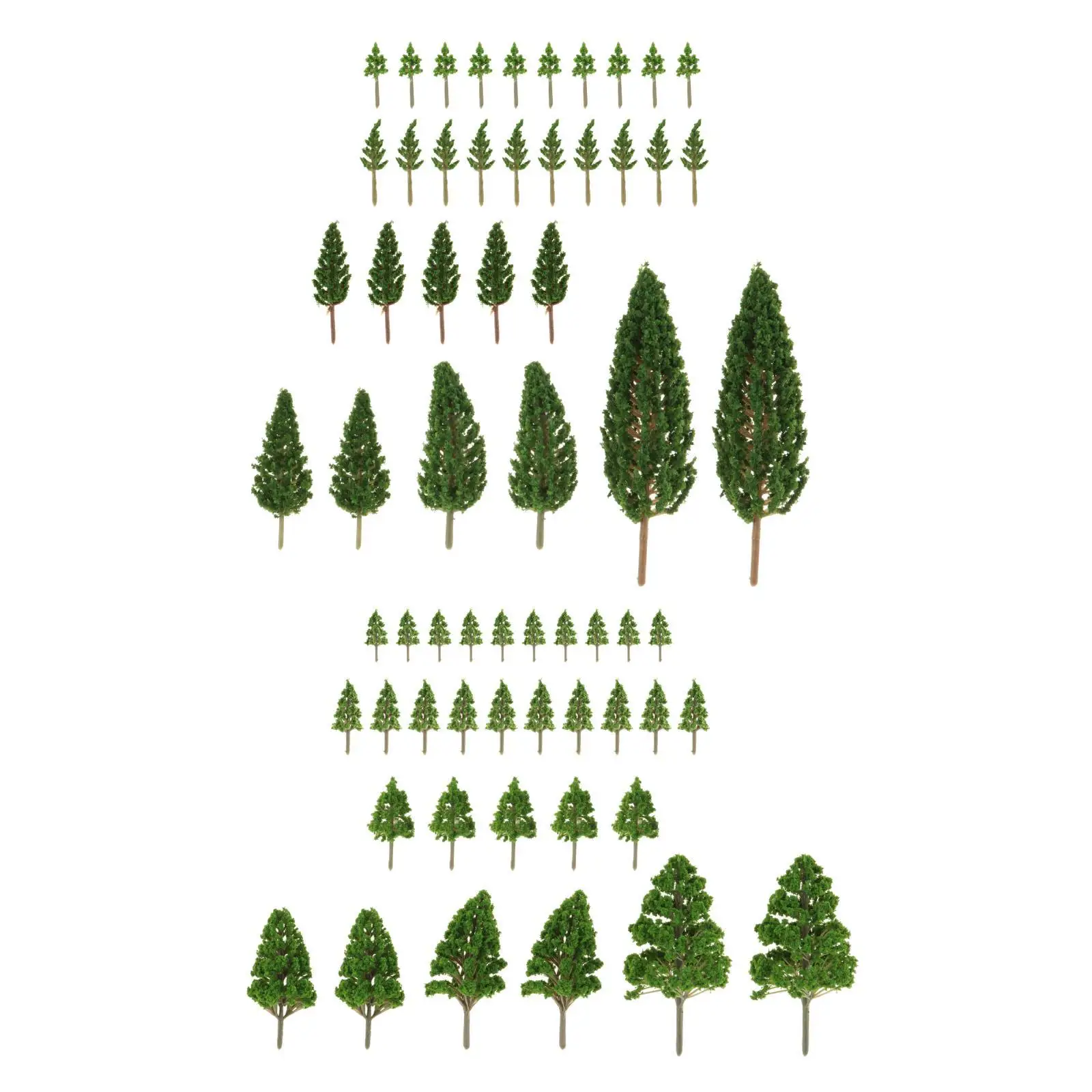 

62 шт., Миниатюрные модели деревьев для железной дороги
